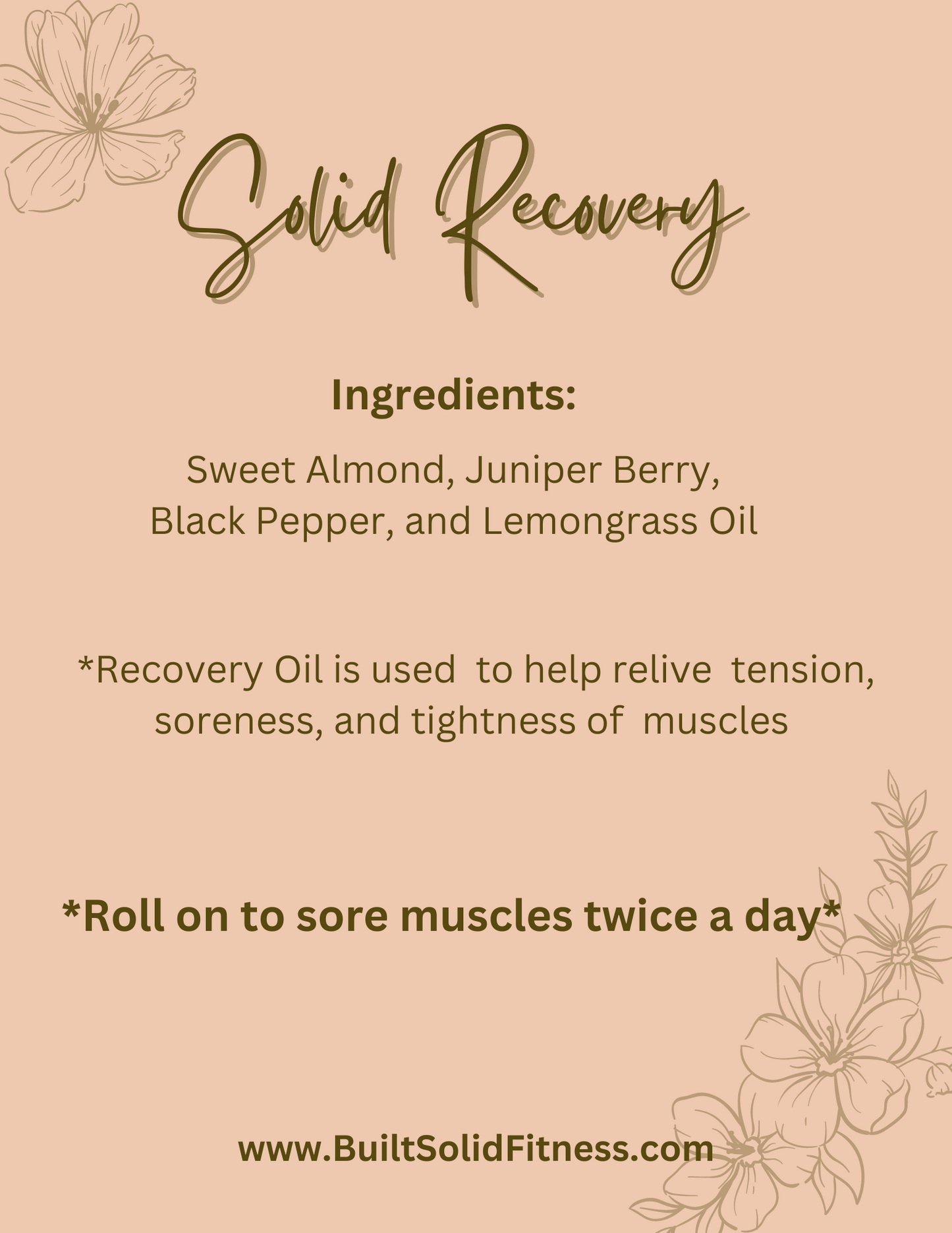 Solid Recovery Oil